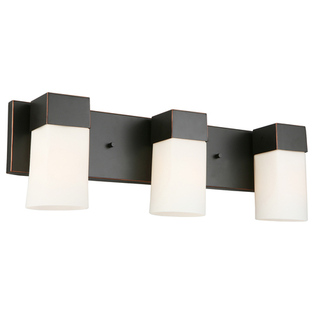 EGLO 3X60W Bath Vanity Light W/ Oil Rubbed Bronze Finish & Frosted Glass 202863A